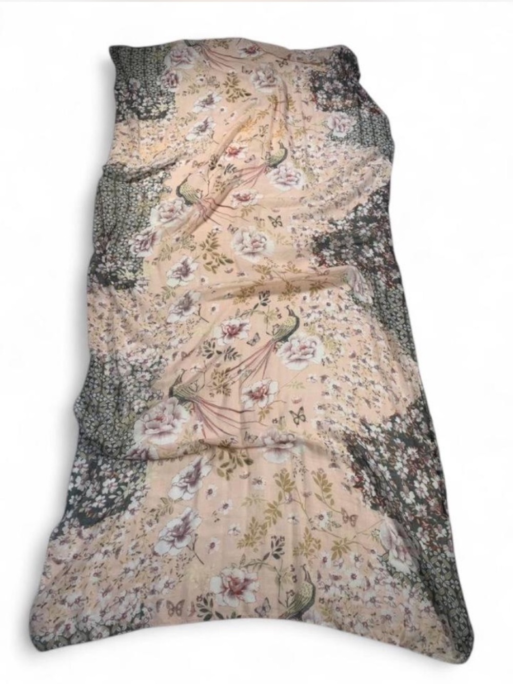 Floral Peach Garden Maxi Scarf